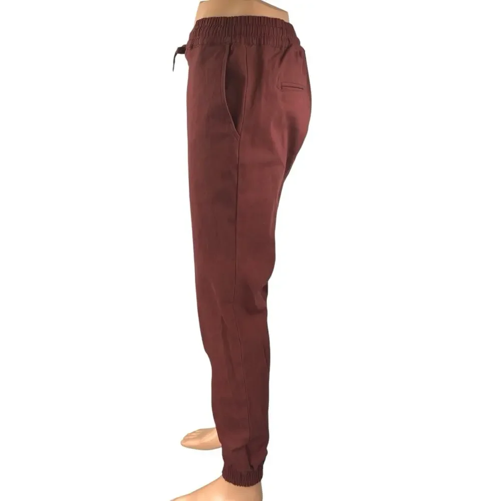 Laboratory Lord & Taylor Men's Red Tapered Drawstring Trousers Jogger Pants Sz L